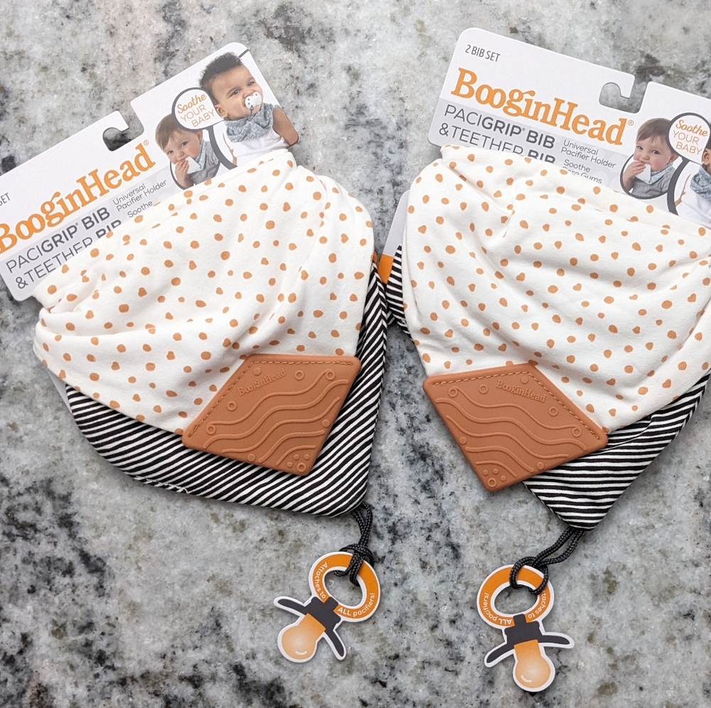 BooginHead Teether Bibs 4 Pack Bundle Lot